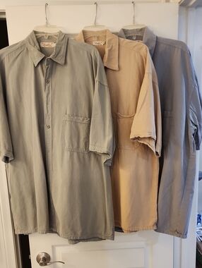 Garris Clothing Beach Shirts, Set of 3 Colors, 100% Cotton, Men's Size 3
